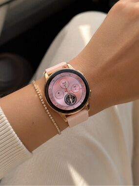 Bronzallure Milano Pink Smartwatch Gold Round Case Heart Rate Sleep Tracker NWOB